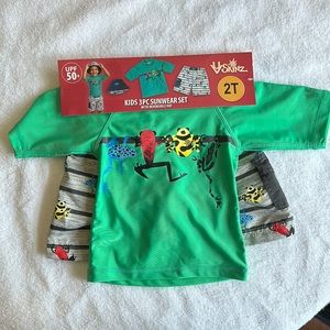 NWT swim trunk and rash guard set